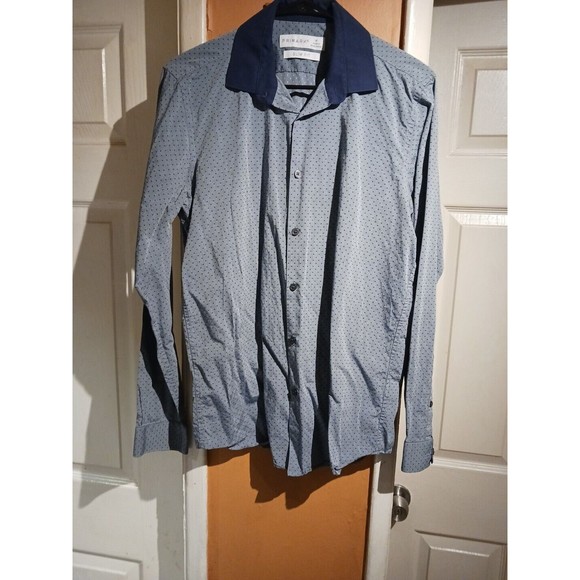 Primark Mens Pokadot Slim Fit Button-down Shirt. Size M - Picture 3 of 12